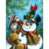 2019 Dessin Animé Mignon Bonhomme De Neige De Noël Et Ecureuil - 5D Kit Broderie Diamants/Diamond Painting