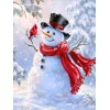 2019 Bonhomme De Neige Et Oiseau Rouge - 5D Kit Broderie Diamants/Diamond Painting