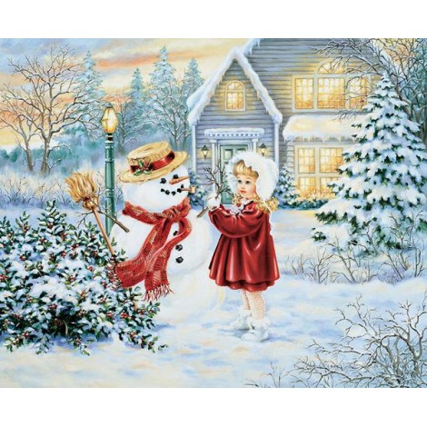 Bonhomme De Neige 5D Diy Kits De La Broderie De Diamant Pour Noël