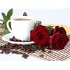 2019 Photo De Tasse De Café  Et De Roses - 5D Kit Broderie Diamants/Diamond Painting