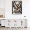 Tableau De Mignon Ours Café - 5D Kit Broderie Diamants/Diamond Painting