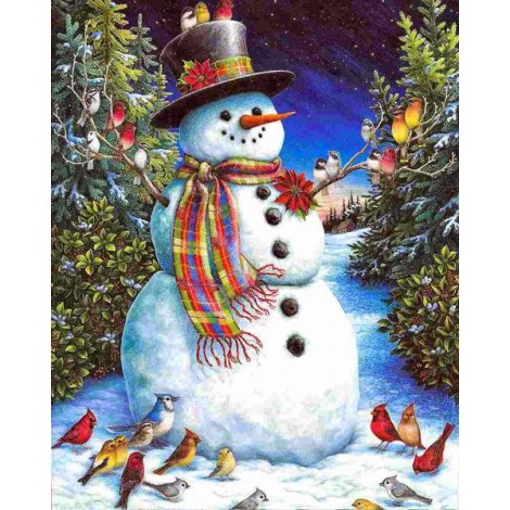 Bonhomme De Neige 5D Diy Kits De La Broderie De Diamant Pour Noël