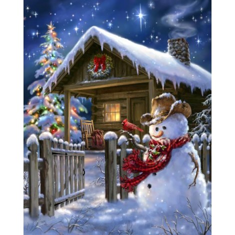 Bonhomme De Neige 5D Diy Kits De La Broderie De Diamant Pour Noël